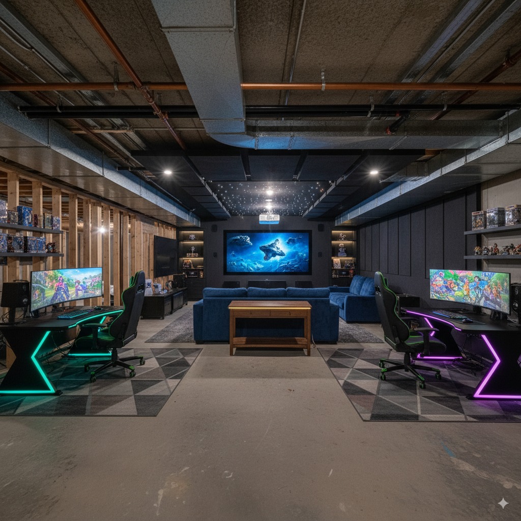 Hybrid Game Room & Theater