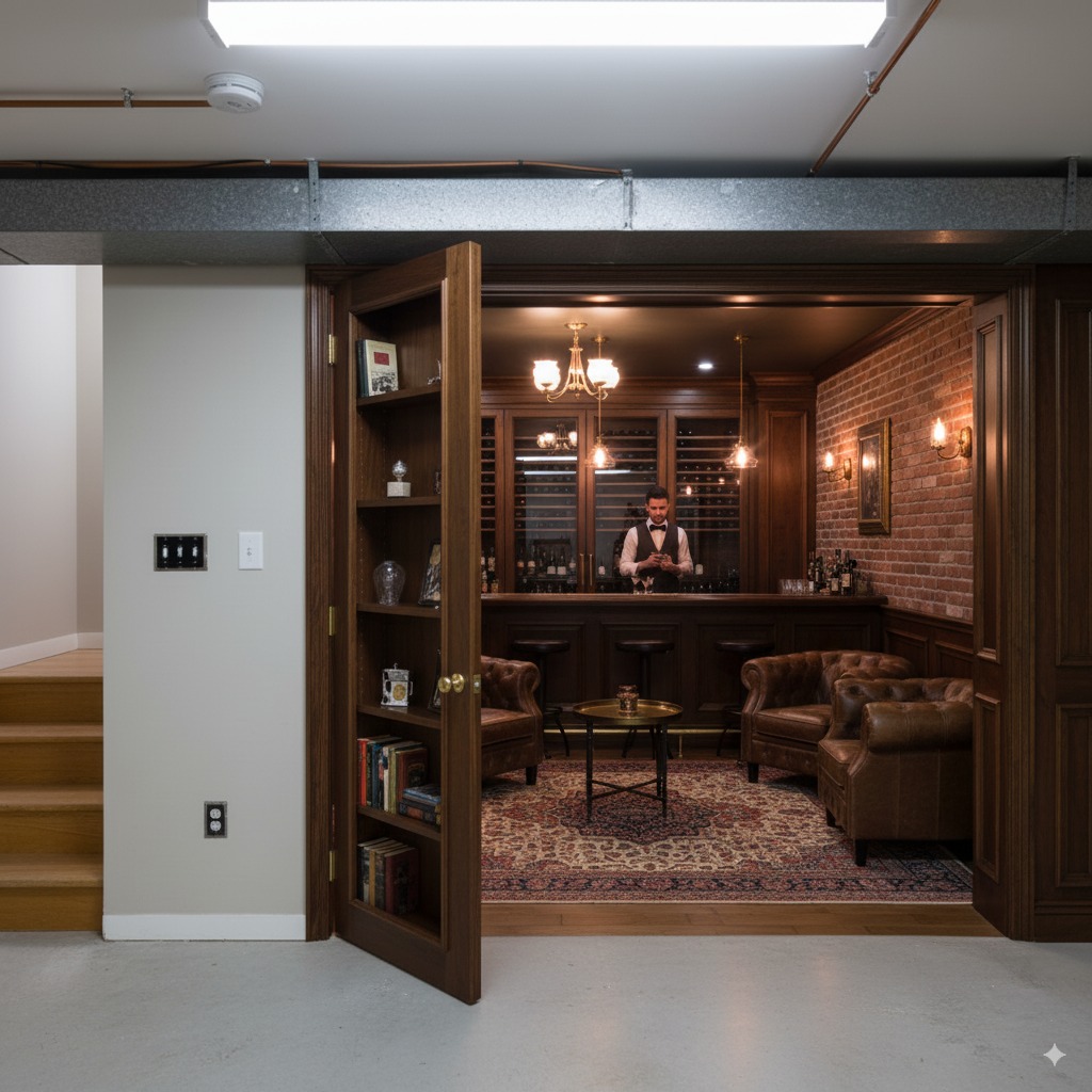 Hidden Bookshelf Speakeasy